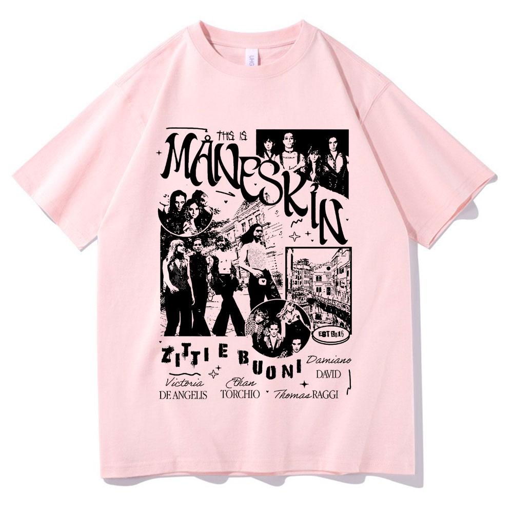 Italian Rock Band Unisexeskin T Shirt Music Album Print T Shirt Unisex Women Retro Hip Hop Oversized Tshirts Harajuku Cool Streetwear