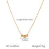 Geometric Zirconia Inlaid Titanium Steel Pendant Necklace For Women Minimalist Collarbone Chain