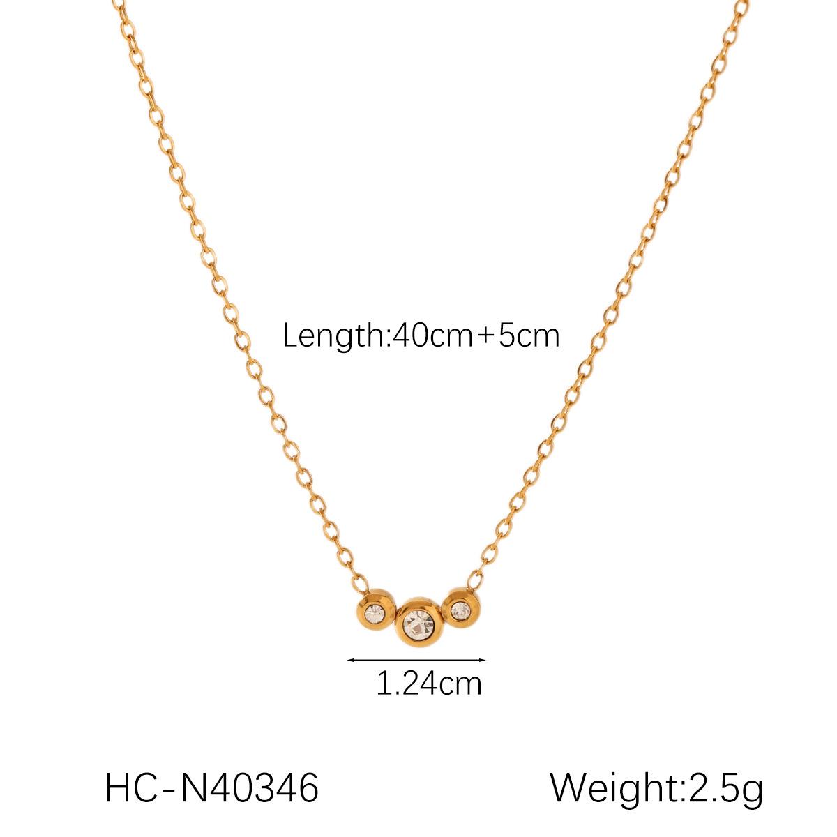 Geometric Zirconia Inlaid Titanium Steel Pendant Necklace For Women Minimalist Collarbone Chain