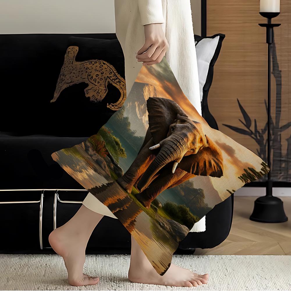 Abstract Elephant Sunset Animal Art Pillowcases Home Bedding Decorative Pillow Cover Wedding Super Soft Pillow Case
