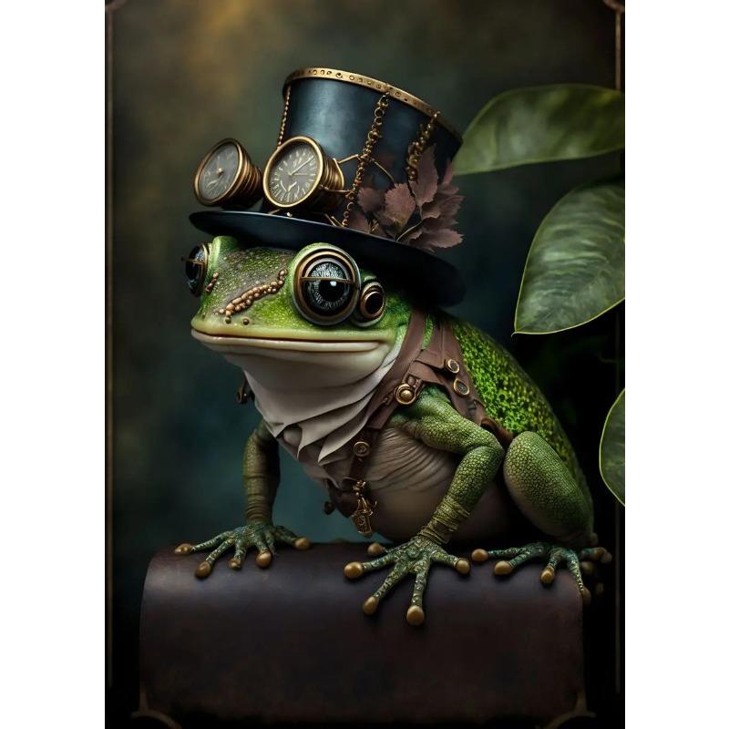 Vintage Steampunk Cat City Retro Animals Owl Raven Frog Monkey Wall Art Posters Canvas Painting Prints Pictures Home Room Decor