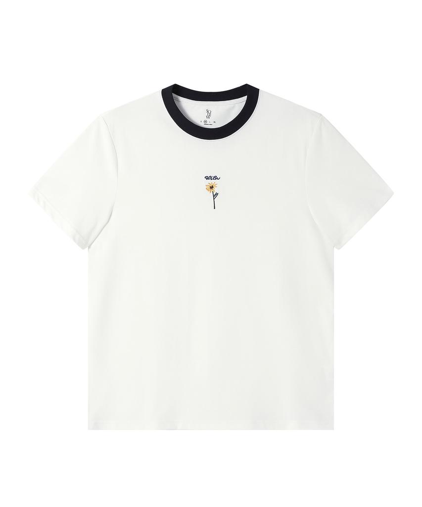 SOLEW Sunflower Ringer T-Shirt_White