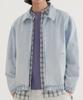 COVERNAT Denim Zip-Up Jacket Light Blue