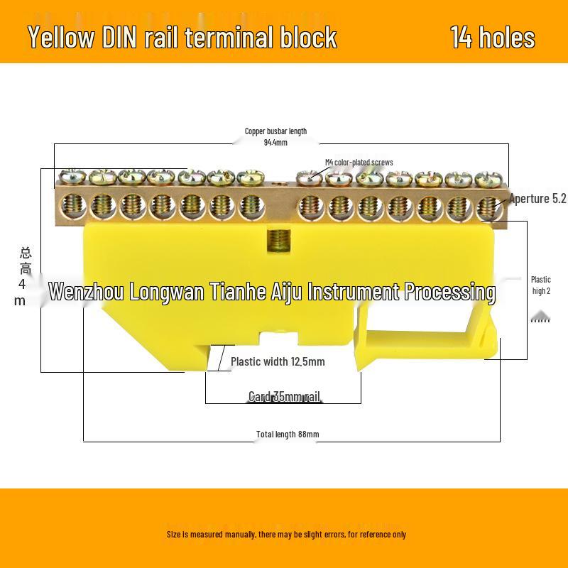 6-14 Hole DIN Rail Copper Busbar Distribution Box & Neutral Terminal Block