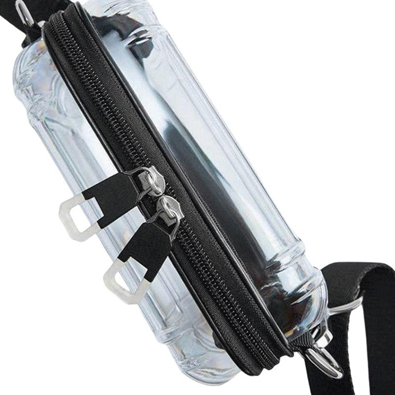 Summer Pvc Transparent Crossbody Bag For Women Solid Color Zipper Shoulder Female Bag Wide Straps Beach Bag