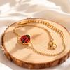 Cute Stainless Steel Animal Bracelet for Women Little Girl,Fashion Magic Ladybug Lady Lucky Adjustable Bracelets,Sweet Jewelry