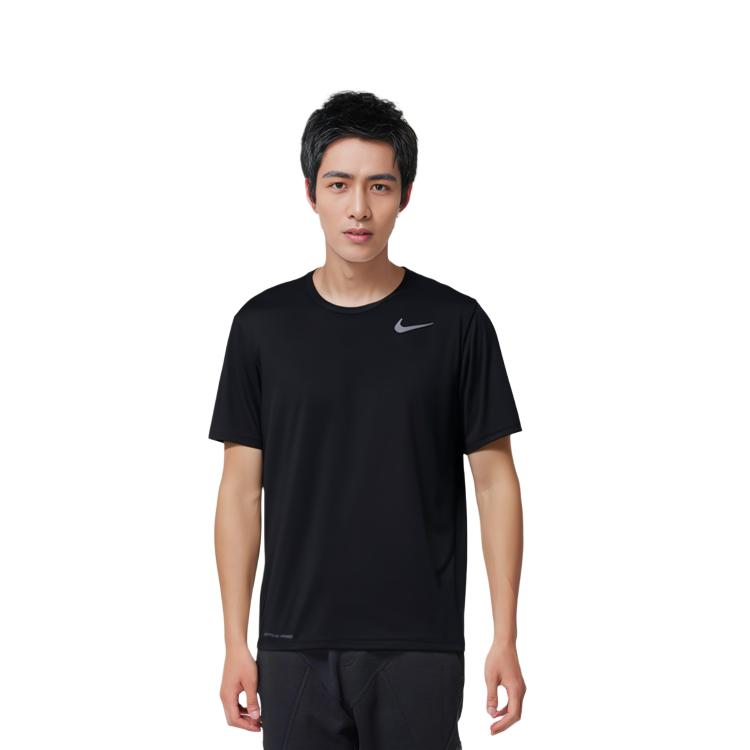 Nike T Shirts Men's Black Crew Neck Moderate Straight Fit CJ4612-010