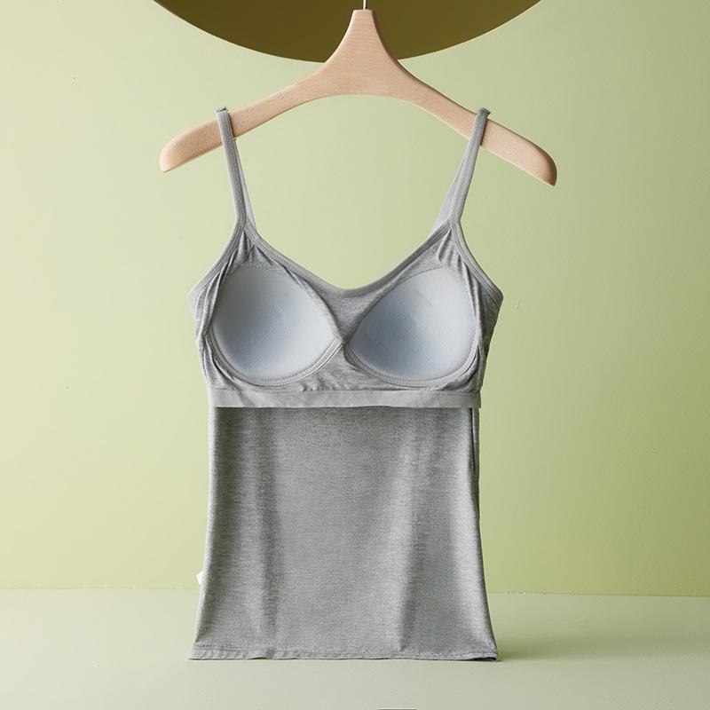 

Весенний новый стиль топа-халтера с подкладкой для груди и безрукавкой внутри 2XL серый
