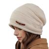 Fashionable and Versatile Pile Hat Large Head Circumference  Loose Toe Cap  Plus Velvet and Thickened Woolen Knitted Hat