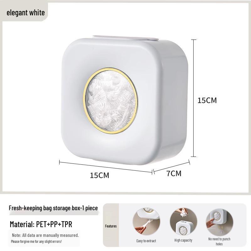 Wall-Mounted Cling Film Dispenser & Storage Box Organizer