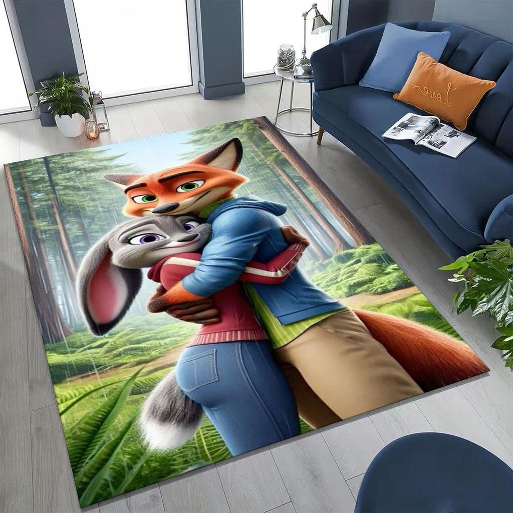27 Style Zootopia Judy Nick Cartoon Rug for Bedroom Living Room Sofa Home Doormat Decor, Large Kids Non-slip Floor Mat Gift