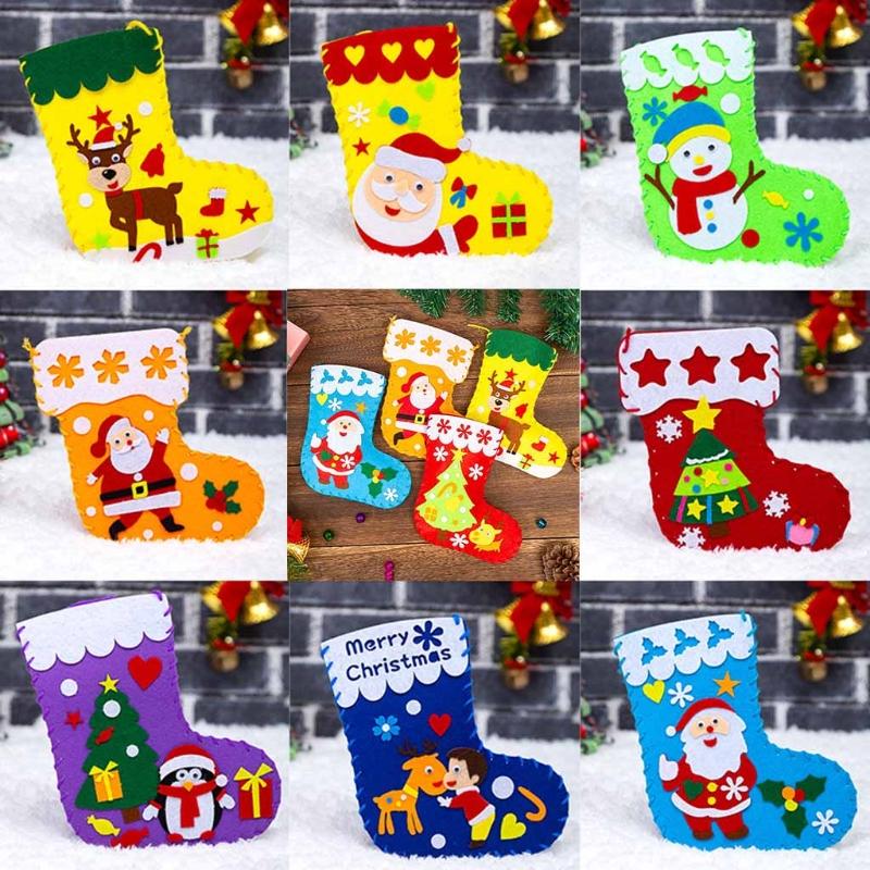 Creative Christmas Stockings Craft DIY Handcrafts Kindergarten Handmade for Toddlers Children Art & Crafts Supply
