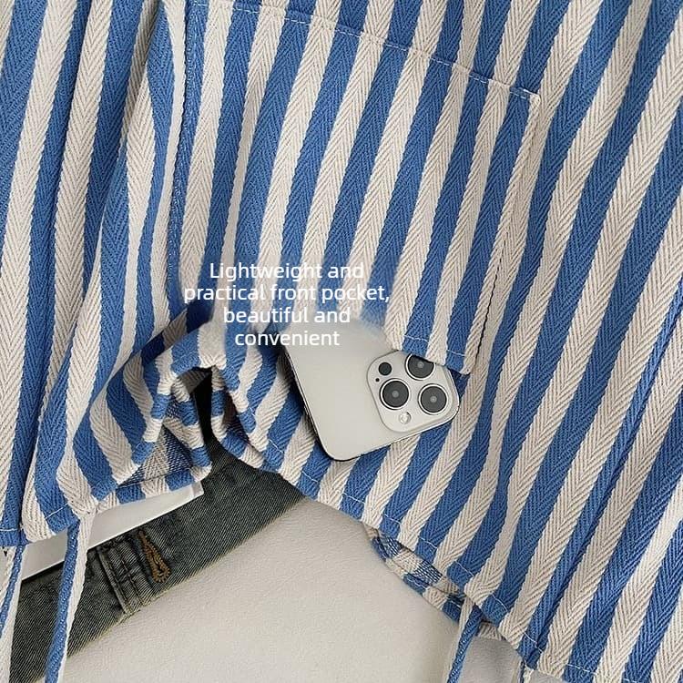 Striped large capacity canvas tote bag women's shoulder bag