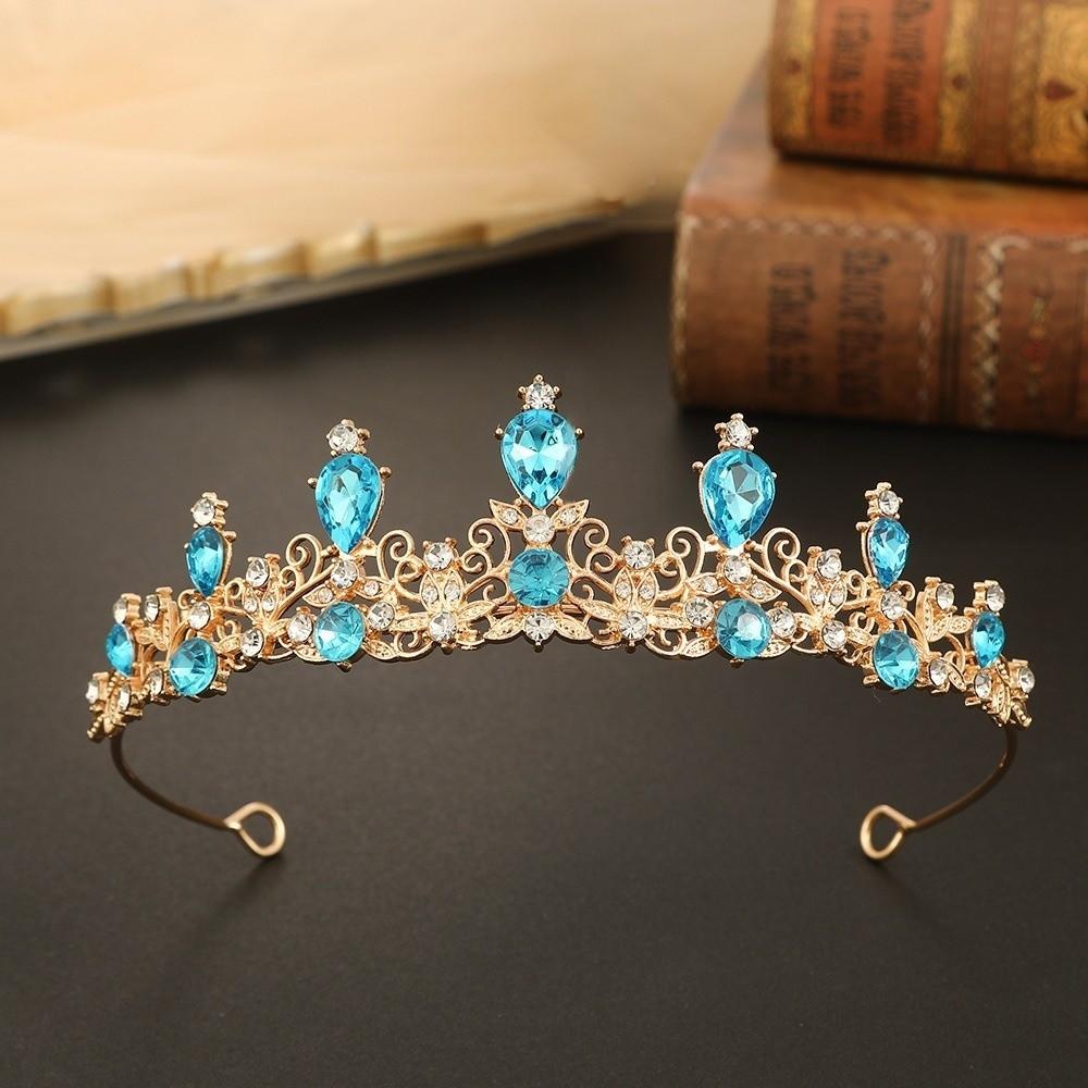 Water Drop Shape Bridal Crown Zinc Zinc Alloy Diadem Headwear Decorations Headband Wedding Tiaras  Birthday