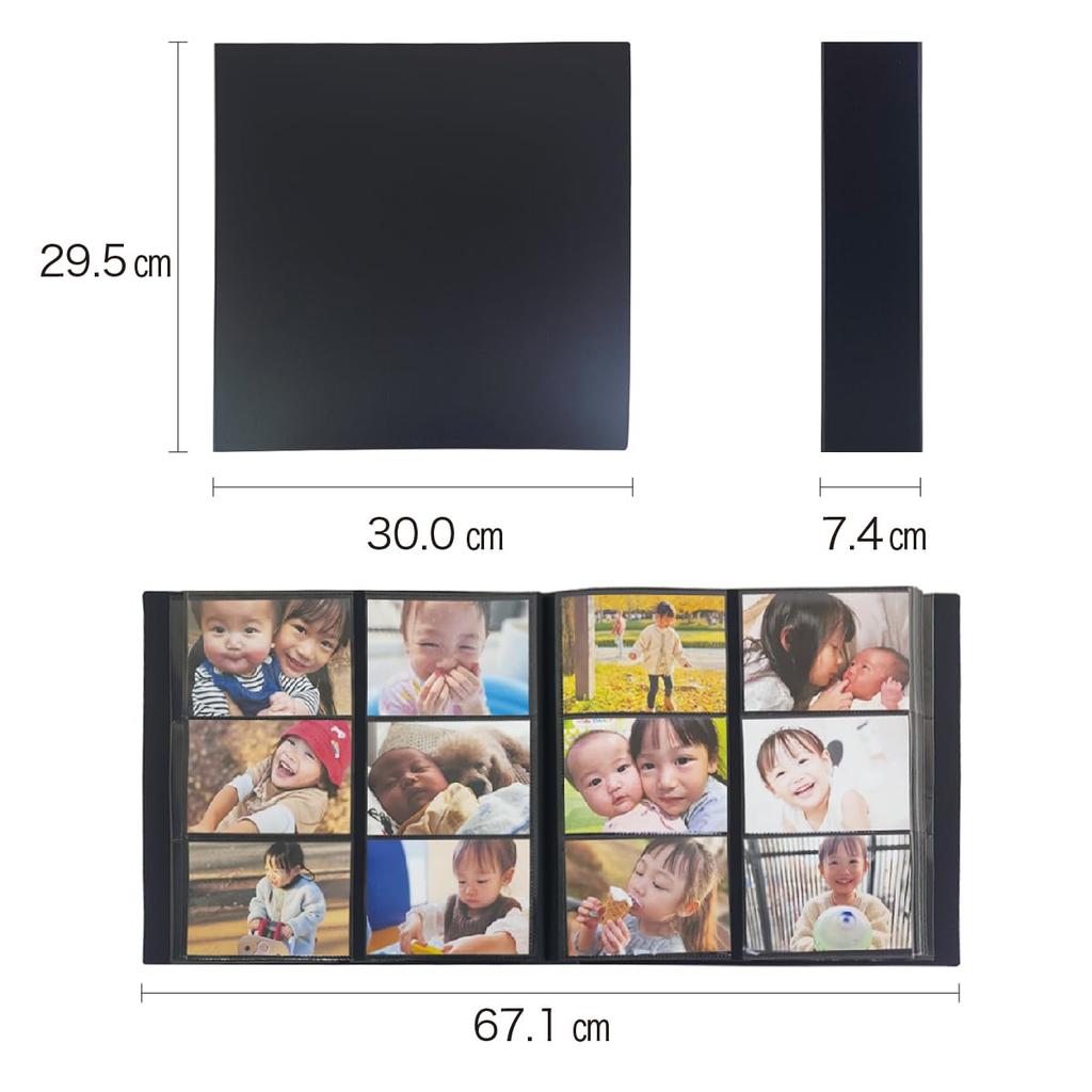 Nakabayashi Simple Color Pocket Album Large Capacity L Size 720 Photos Storage IT-SCV6L-720-W White