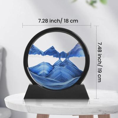 3D Κλεψύδρα Κινούμενη Άμμος Ζωγραφική Άμμου Στρογγυλό Γυαλί Βυθός Θάλασσας Χειροτεχνία Ρέουσα Ζωγραφική Διακόσμηση Σπιτιού Γραφείου Εργασίας