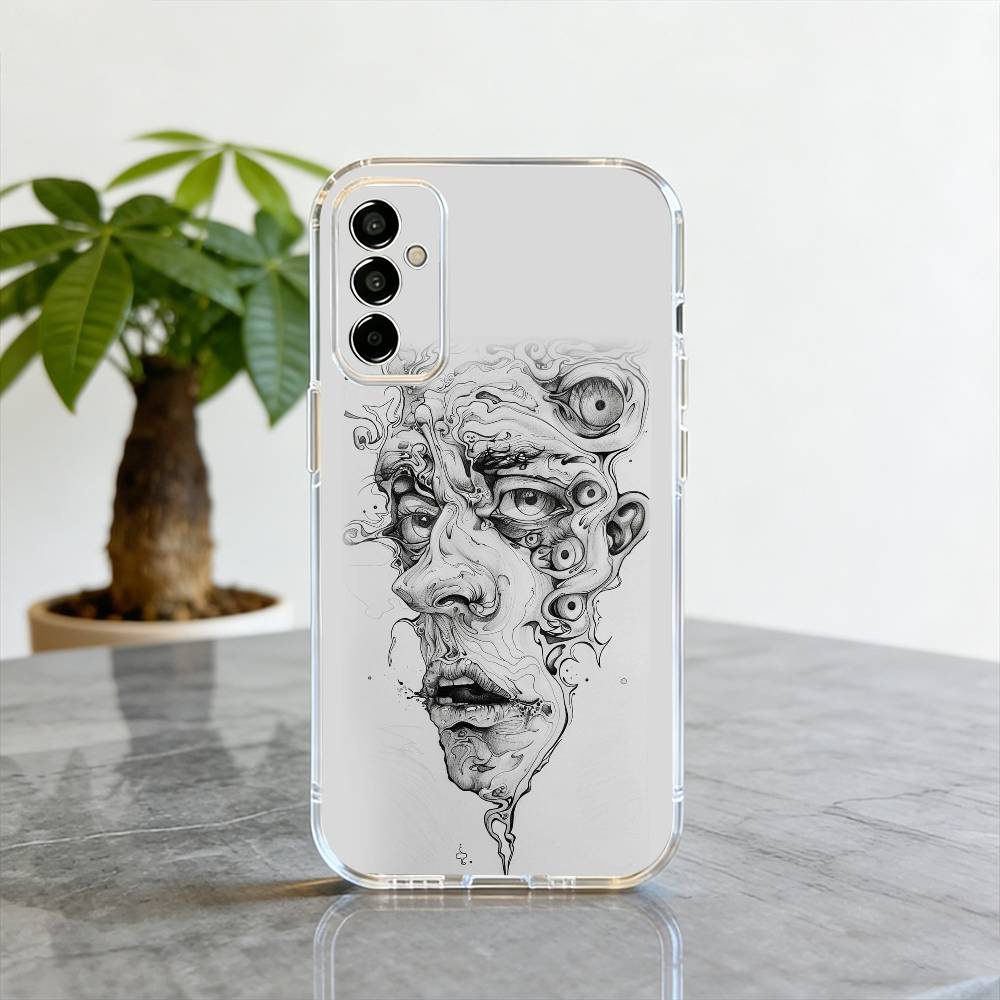 

Art Painting Phone Case For SamsungA10,12,20,21S,30,31,40,50,51,52,70,71 Transparent Cover Samsung a50 30s 50s