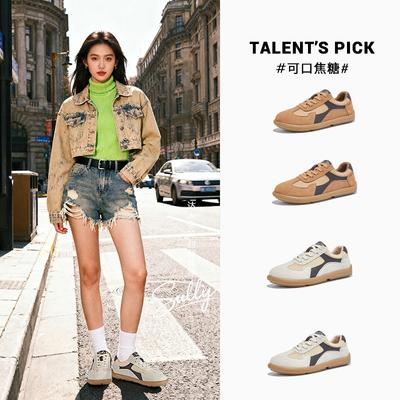 Leather Retro Little White Shoes Women's 2026 Spring Flat Bottom Tilted Head Sports Shoes Women's Shoes Women's