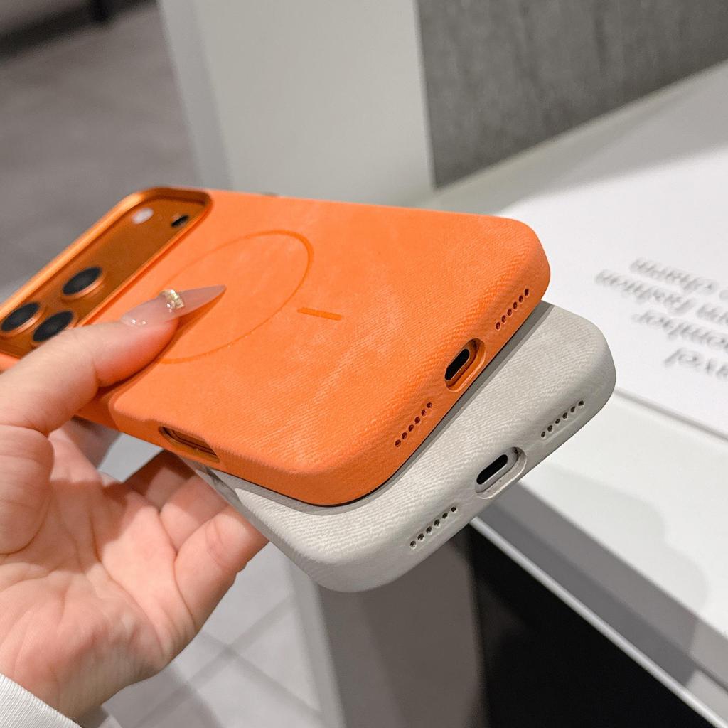 Magnetic Suction Flannel Skin Feel Case, Drop-Proof Hard Shell for iPhone 17 Pro Max and iPhone 16.