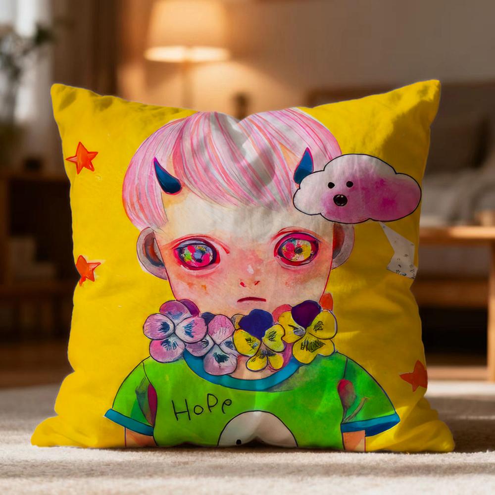 Popular HHikari Shimodaed Cushion Cover Soft Washable Pillow Case Multi-Scene for Couch Bed Travel Office Use