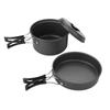 8PcsCelsiusset Portable Outdoor Travel Camping Picnic Cookware Cooking Pot Pan Bowel Set(Black)
