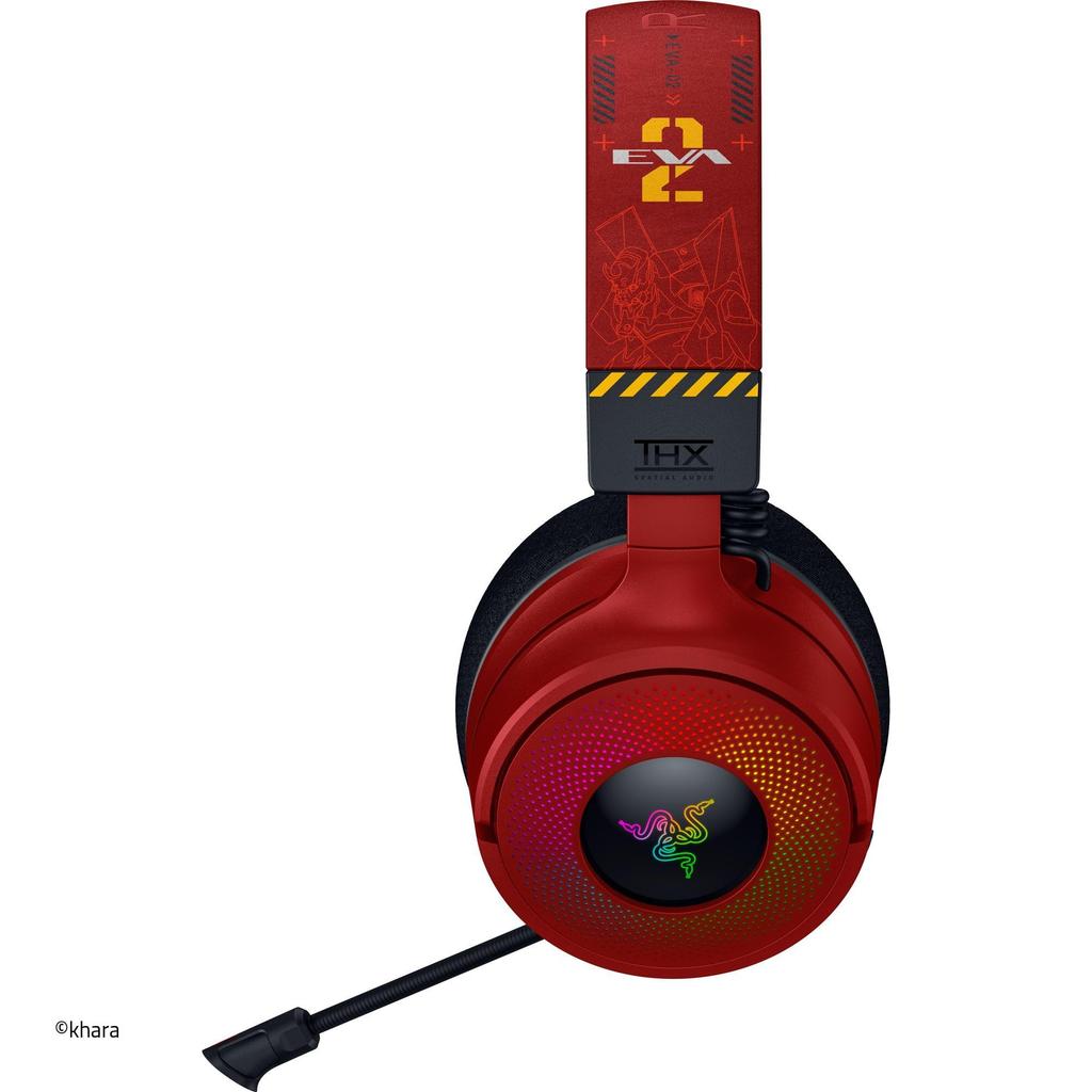 Razer Kraken V4 EVANGELION Edition Gaming TriForce Titanium 40mm Clear and Powerful Retractable for Natural Sound HyperSpeed Wireless USB Eva Japanese