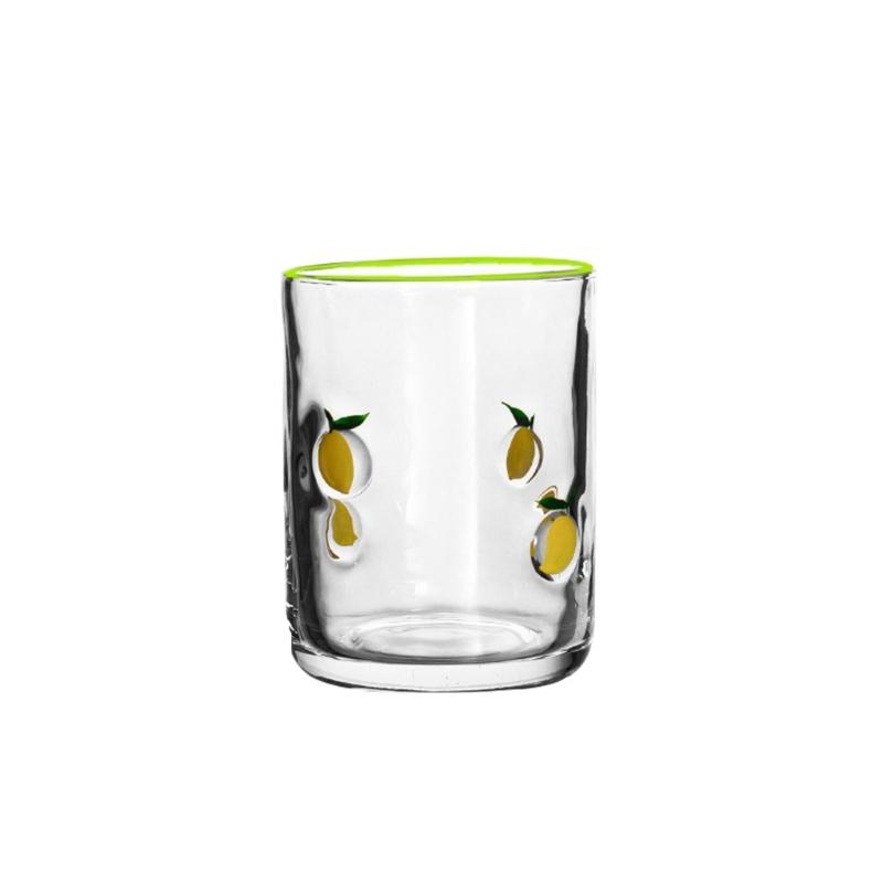 Tazza da Succo in Vetro Facile da Pulire con Finiture Lisce Design Frutta Lavabile in Lavastoviglie per Stili di Vita Frenetici Materiali Robusti