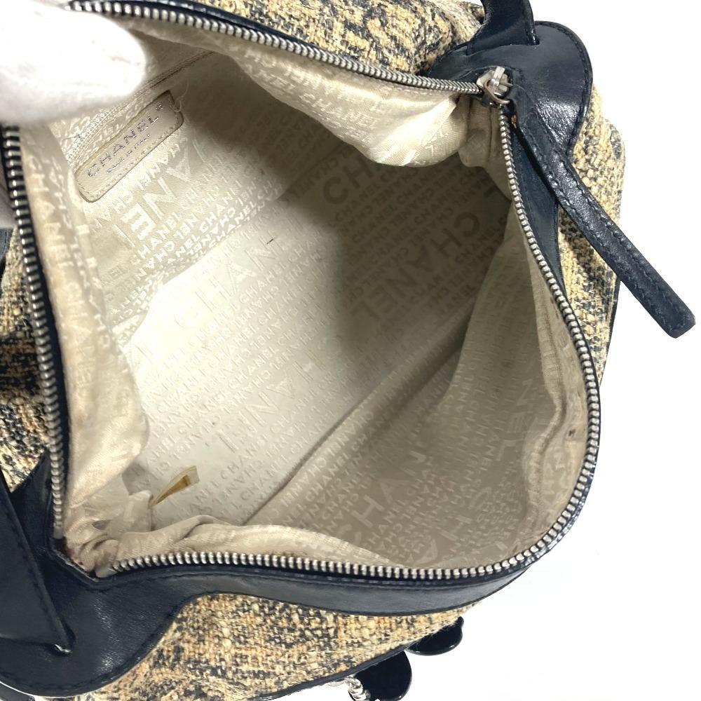 CHANEL Camellia CC CC Mark bag Shoulder Bag Canvas/Leather Black/BeigeBased