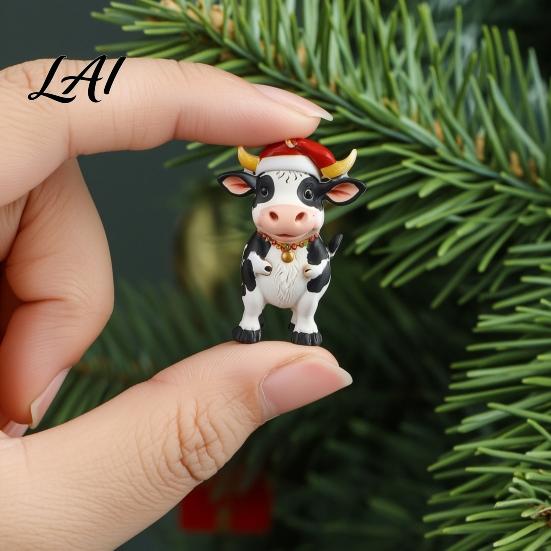 Creative Holiday Gift for Cow Lovers Christmas Ornament Advent Calendar 2026 24 Days 2D Acrylic Hanging Pendant Durable Decor Countdown Calendar Pcs