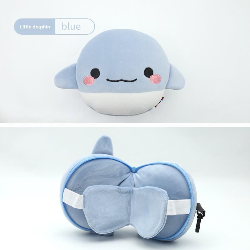 Cute Cartoon Ushaped Pillow With Water Crystal Fabric For Home And Travel