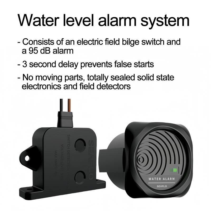 SEAFLO 12V Marine Water Level Alarm System - Advanced Electronic Bilge Water Level Detection and Alarm Switch Series 12V SFWAS1-20-01