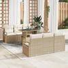 7-Piece Garden Canapés with Beige Cushions In Poly Rattan, 2-Seater Garden Sofa with Beige Cushions In Poly 3348747