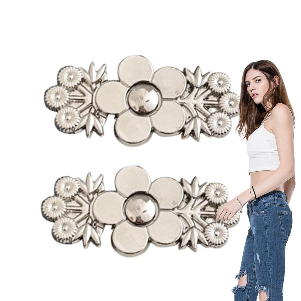 Pant Waist Tightener 2 Pairs Waist Tightener Buckles Adjustable Pants Button Tightener Detachable Waist Tightener Buckles