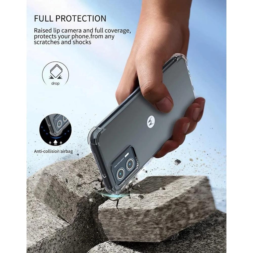 Etui z TPU odporne na wstrząsy Airbag do Motoroli Moto G04 G14 G24 Power G34 G54 G84 G13 G23 G53 G73 Ochronne ultracienkie przezroczyste etui o pełnej ochronie