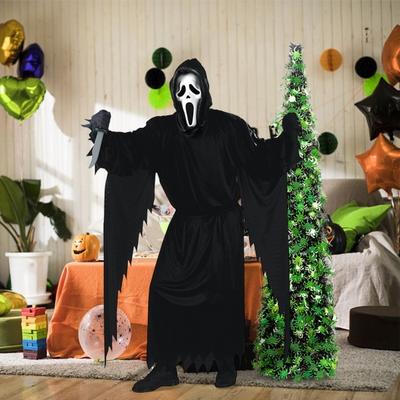 1 σετ παιδικό σετ αποκριάτικων κοστουμιών Creepy Ghost Cosplay Masque Gloves Ζώνη Ρόμπα Κοστούμι αποκριάτικο πάρτι Performance Haunted House Παιδική στολή