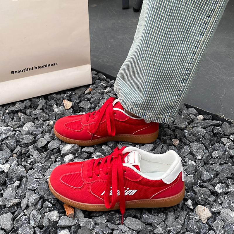 Women'S Mesh Sneakers Lace-Up New Fashion Lightweight Casual Outdoor Walking Flat Shoes Tennis Anti-Slip Women'S Flats Plus Size