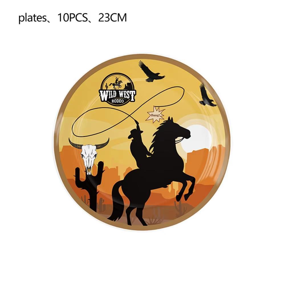 Cowboy Birthday Party Decoration Welcome To Wild West Party Supplies Tableware Balloon Cup Plate For Kids Party Favor Gifts