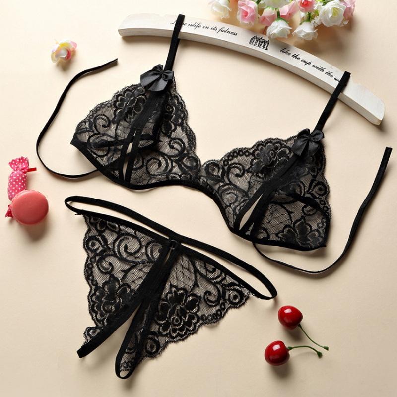 Open Crotch Solid Lace Hollow Out Erotic Woman Outfit Pornographic Lingerie Sexy Sleep Suits Fancy Underwear Female Exotic Sets