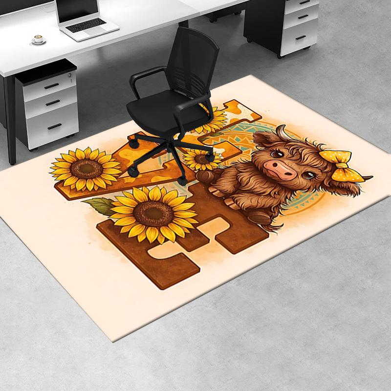 Hochland-Bulle Thema Liebesstuhlmatte Büro Teppich, Großer Teppich für Heimdekor, Geeignet für Schlafzimmer, Wohnzimmer & Verschiedene Räume