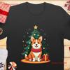 Festive Corgi Christmas T Shirt Sweat Or Cute Dog Holiday Adorable Pet Lover Xmas Tree Design Fun Seasonal Apparel Vintage