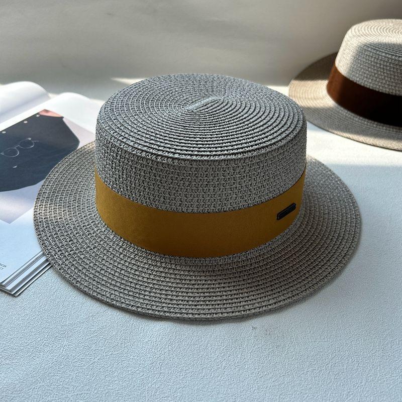 New Hat Women's Spring and Summer Flat Top Top Hat Adjustable French British Sunshade Sunscreen Travel Versatile Seaside