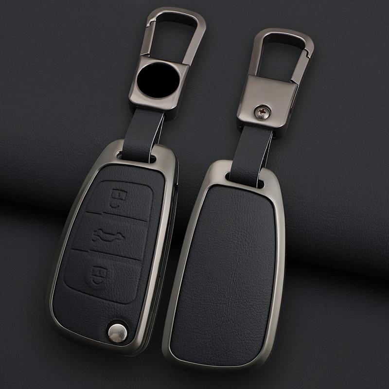 Zinc Alloy Leather Car Remote Key Case Cover for A1 A3 8P A4 A5 A6 C7 A7 S3 S7 S8 R8 Q2 Q3 Q5 Q7 Q8 SQ5 TT RS3 RS6 Keychain