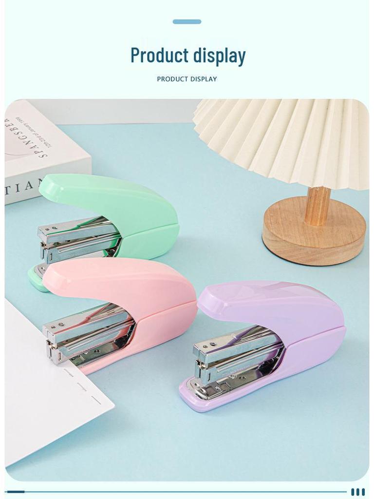 Medium-Size Effort-Saving Mini No. 10 Stapler, Macaron Color, Binds 20 Pages, Suitable for 24/6 Staples.