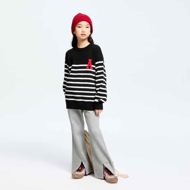 Annil Girls' Autumn Lined Knit Trousers