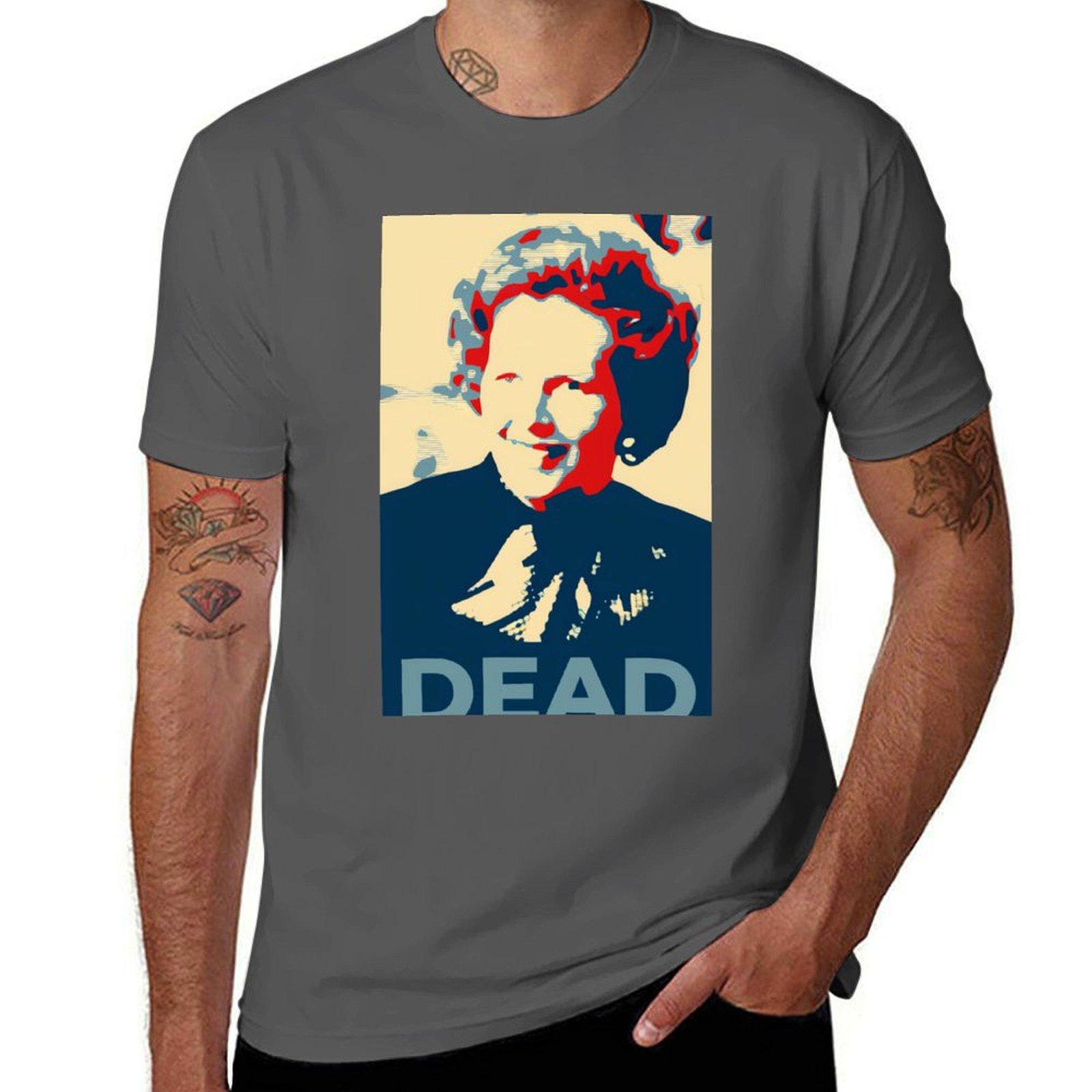 

Margaret Thatcher DEAD TShirt plain korean fashion t shirts for men pack 4XL