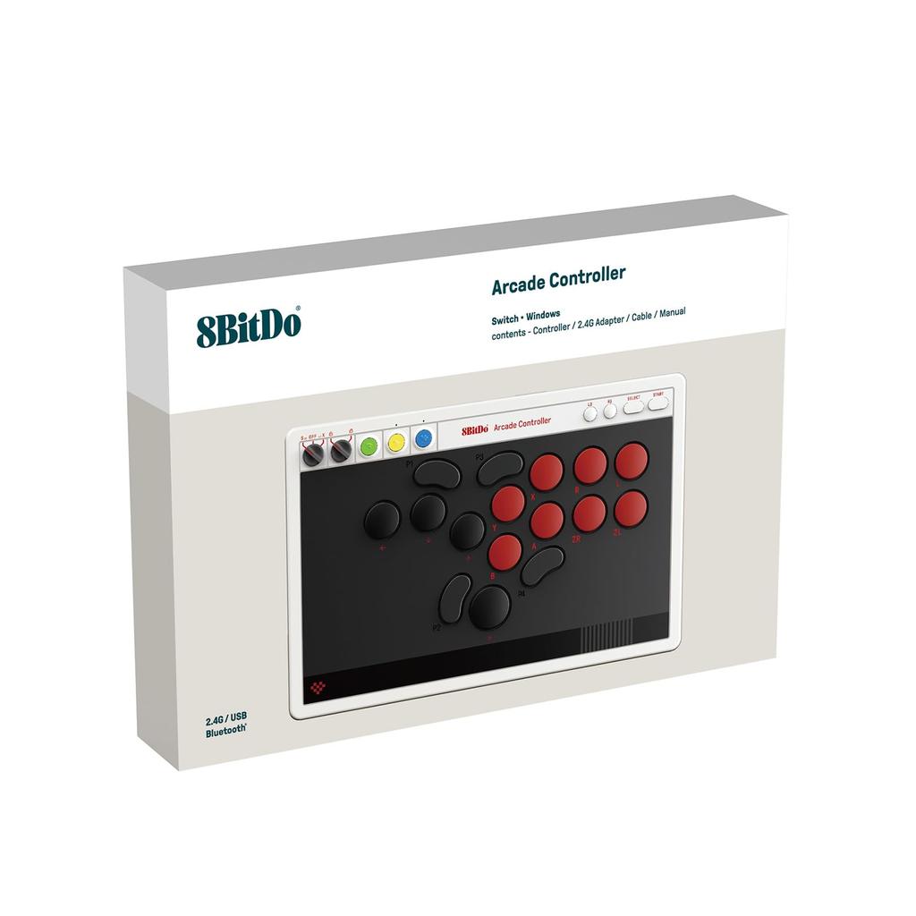 8BitDo Arcade Controller Switch and Wired Low Profile Mechanical 4 Programmable PCB All-Button (for Windows) – Bluetooth, 2.4G, Connection, Switches,