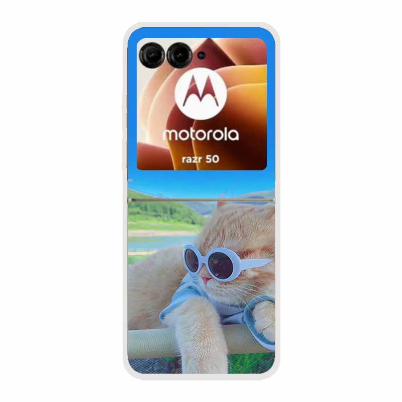 For Moto Razr 50 Case Clear Plastic Hard Painted Space Transparent Phone Covers for Motorola Razr 60 50 Coque Razr 2024 PC Cases