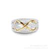 Fashion and environmentally friendly material women's ring European and American two-color 8-character hot-selling electroplating new multi-layer