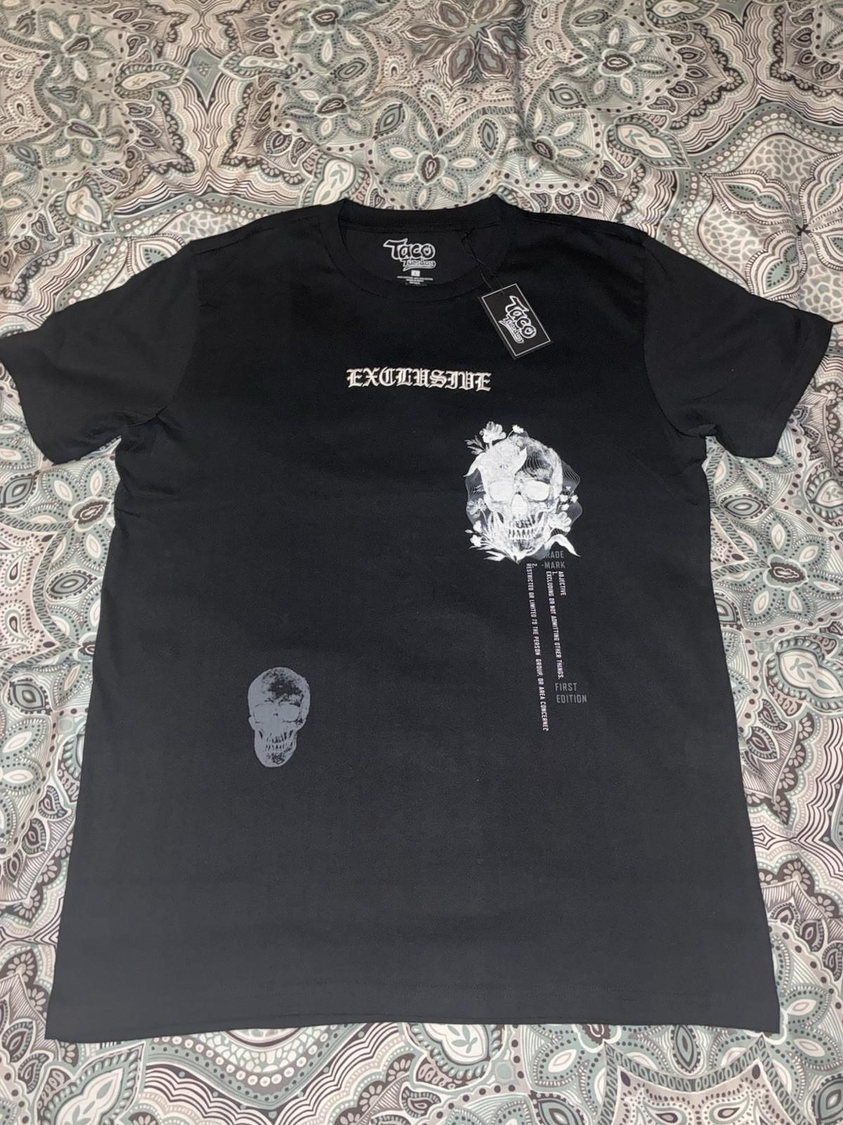 Taco Tuesday Exclusive First Edition Double Sided SKULL Graphic T-Shirt Size L S разноцветный