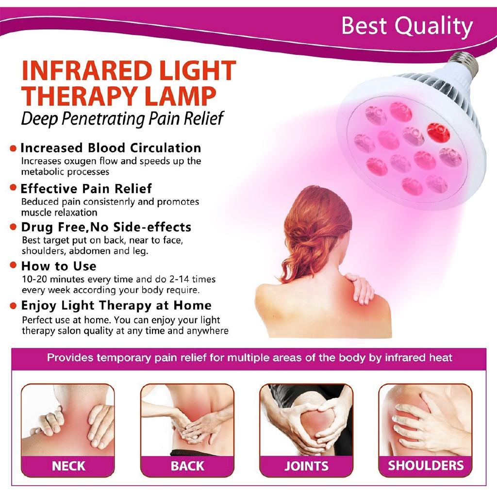 2/24/54W Pain Relief Massage Back Shoulder Body Heating Lamp Bulbs Health Care 1LED Light Infrared Therapy Bulbs